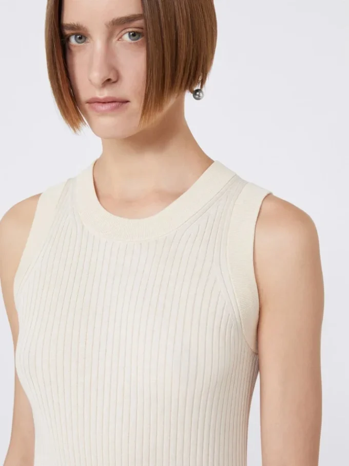 Baumwoll-Tanktop, Ecru Baumwoll-Tanktop, Ecru
