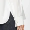 Baumwollbluse mit Stola, optisch weiß Baumwollbluse mit Stola, optisch weiß