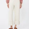 Baumwollhose im Bull-Stil mit Umschlag, ecru Baumwollhose im Bull-Stil mit Umschlag, ecru