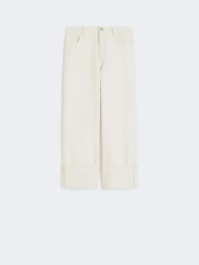 Baumwollhose im Bull-Stil mit Umschlag, ecru Baumwollhose im Bull-Stil mit Umschlag, ecru