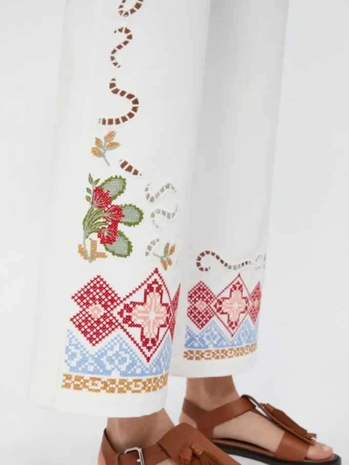 Baumwollhose im Bull-Stil, weiß Baumwollhose im Bull-Stil, weiß