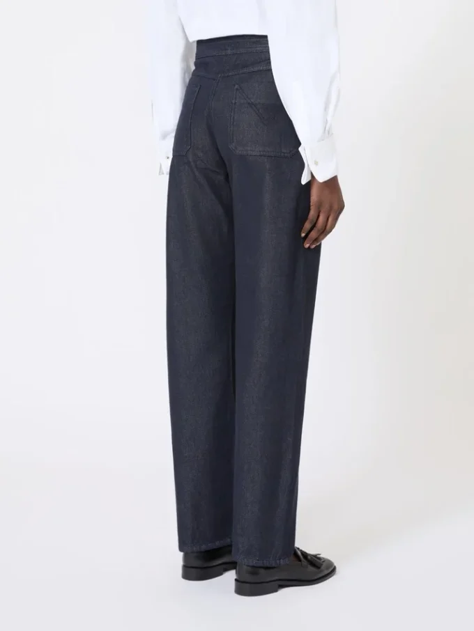 Baumwollhose im Denim-Look, mitternachtsblau