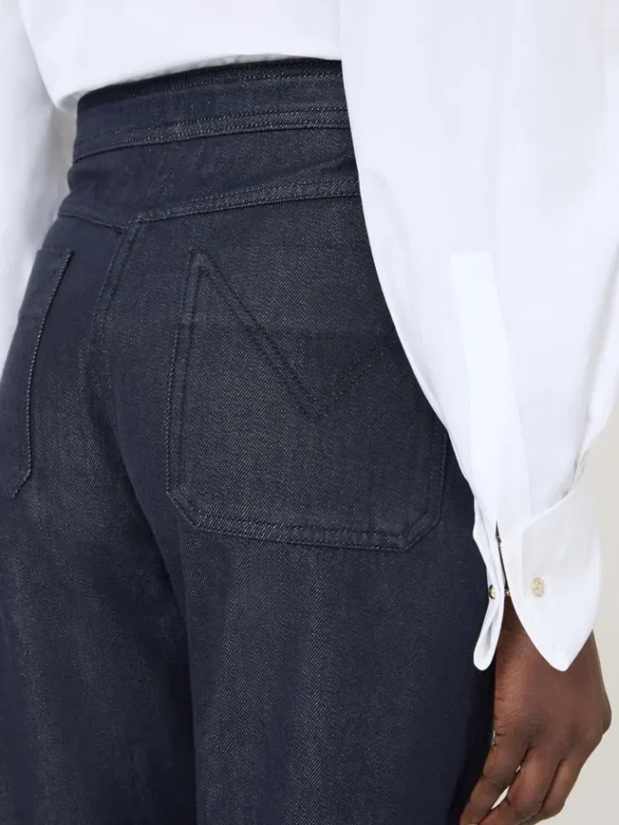 Baumwollhose im Denim-Look, mitternachtsblau