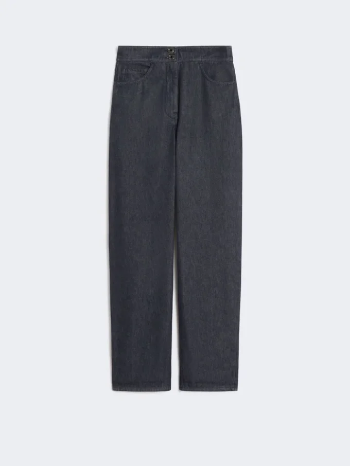 Baumwollhose im Denim-Look, mitternachtsblau