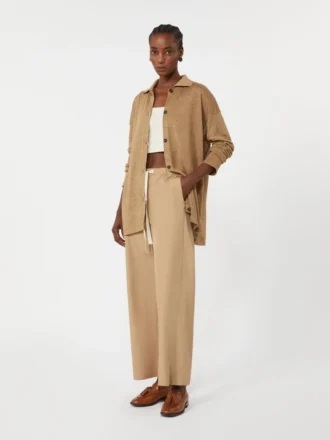 Baumwollhose mit Kordelzug, desert