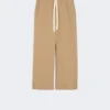 Baumwollhose mit Kordelzug, desert