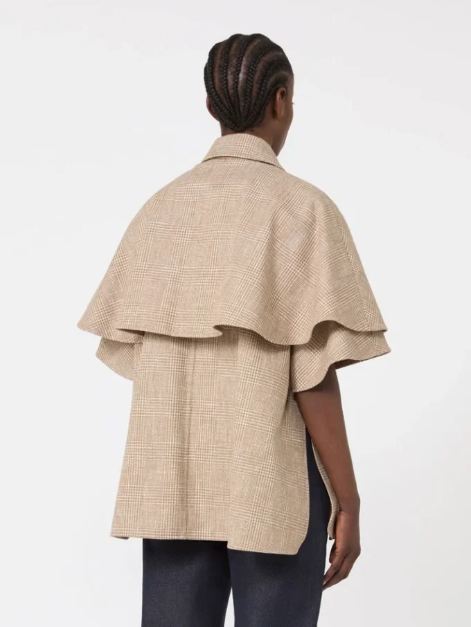Baumwollmantel mit Glencheck-Muster, tabakfarben Baumwollmantel mit Glencheck-Muster, tabakfarben