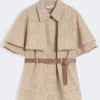 Baumwollmantel mit Glencheck-Muster, tabakfarben Baumwollmantel mit Glencheck-Muster, tabakfarben