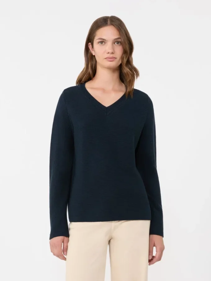 Baumwollpullover in Box-Silhouette, marineblau Baumwollpullover in Box-Silhouette, marineblau