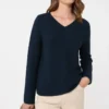Baumwollpullover in Box-Silhouette, marineblau Baumwollpullover in Box-Silhouette, marineblau