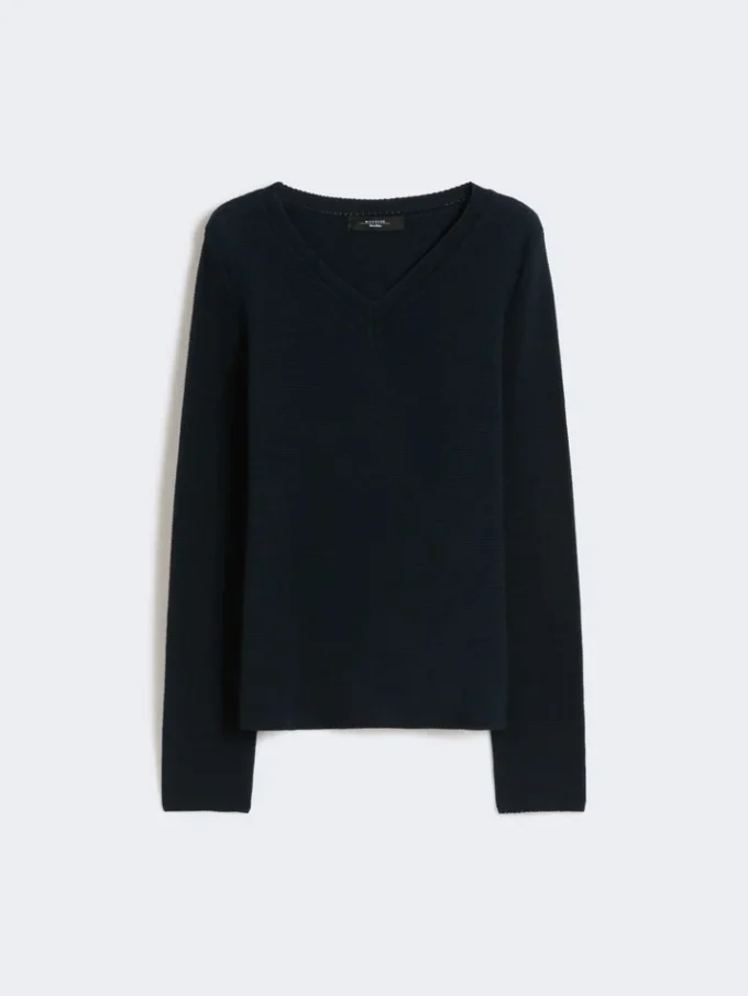 Baumwollpullover in Box-Silhouette, marineblau Baumwollpullover in Box-Silhouette, marineblau