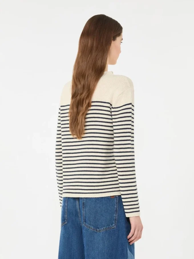 Baumwollpullover in lockerer Passform, marineblau Baumwollpullover in lockerer Passform, marineblau