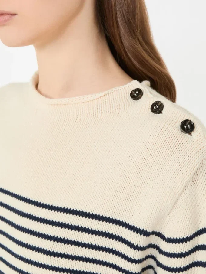 Baumwollpullover in lockerer Passform, marineblau Baumwollpullover in lockerer Passform, marineblau