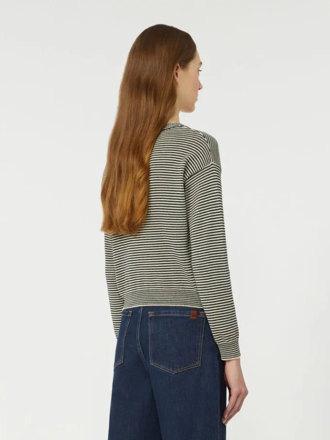 Baumwollpullover mit Rundhalsausschnitt, marineblau Baumwollpullover mit Rundhalsausschnitt, marineblau