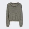 Baumwollpullover mit Rundhalsausschnitt, marineblau Baumwollpullover mit Rundhalsausschnitt, marineblau