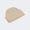 Beanie aus Kaschmir mit Rippenstrick, beige Beanie aus Kaschmir mit Rippenstrick, beige