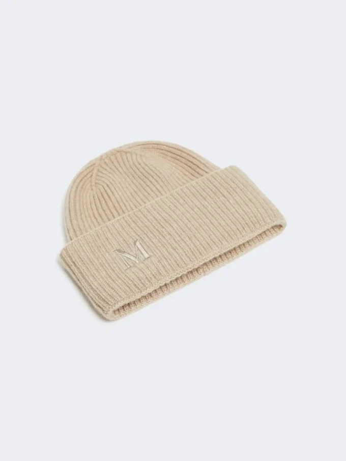 Beanie aus Kaschmir mit Rippenstrick, beige Beanie aus Kaschmir mit Rippenstrick, beige
