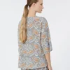 Bedruckte Bluse aus Seidenkrepp, hellblau Bedruckte Bluse aus Seidenkrepp, hellblau