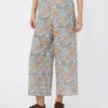 Bedruckte Crêpe-de-Chine-Hose, hellblau