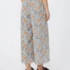 Bedruckte Crêpe-de-Chine-Hose, hellblau