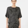Bedruckte Seidenbluse, schwarz-weiß Bedruckte Seidenbluse, schwarz-weiß