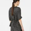 Bedruckte Seidenbluse, schwarz-weiß Bedruckte Seidenbluse, schwarz-weiß