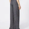 Bedruckte Seidenhose, ultramarinblau Bedruckte Seidenhose, ultramarinblau