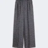 Bedruckte Seidenhose, ultramarinblau Bedruckte Seidenhose, ultramarinblau