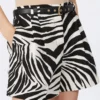 Bedruckte Shorts aus Baumwolle und Leinen, schwarz Bedruckte Shorts aus Baumwolle und Leinen, schwarz
