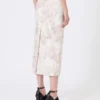 Bedruckter Bleistiftrock aus Organza und Gabardine, weiß