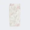 Bedruckter Bleistiftrock aus Organza und Gabardine, weiß
