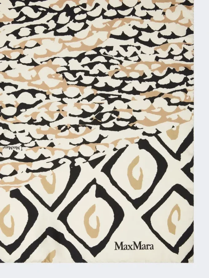 Bedruckter Oversize-Seidenschal, beige Bedruckter Oversize-Seidenschal, beige