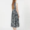 Bedrucktes Baumwollkleid mit Gürtel, ultramarinblau Bedrucktes Baumwollkleid mit Gürtel, ultramarinblau