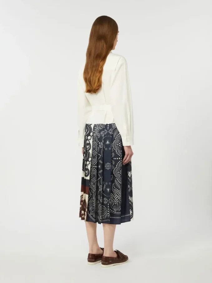 Bedrucktes Hemdkleid aus Baumwolle und Twill, weiß Bedrucktes Hemdkleid aus Baumwolle und Twill, weiß