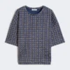 Bedrucktes Jersey-T-Shirt, marineblau Bedrucktes Jersey-T-Shirt, marineblau