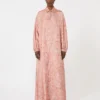 Bedrucktes Kaftankleid aus Twill, korallenrot Bedrucktes Kaftankleid aus Twill, korallenrot
