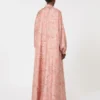 Bedrucktes Kaftankleid aus Twill, korallenrot Bedrucktes Kaftankleid aus Twill, korallenrot