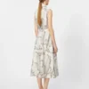 Bedrucktes Mikado-Hemdkleid, Elfenbein Bedrucktes Mikado-Hemdkleid, Elfenbein