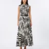Bedrucktes Popeline-Hemdkleid, schwarz Bedrucktes Popeline-Hemdkleid, schwarz