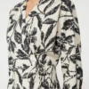Bedrucktes Popeline-Kleid, beige Bedrucktes Popeline-Kleid, beige