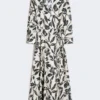 Bedrucktes Popeline-Kleid, beige Bedrucktes Popeline-Kleid, beige