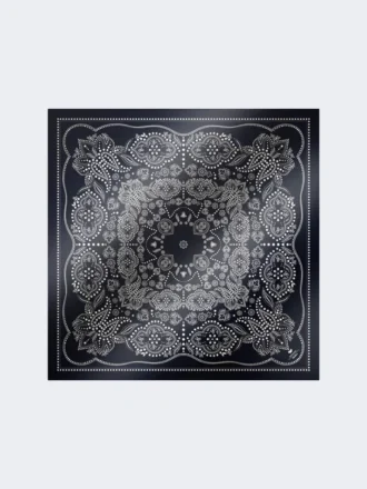 Bedrucktes quadratisches Seidenfoulard, mitternachtsblau