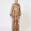 Bedrucktes Seiden-Tunika-Kleid, gold Bedrucktes Seiden-Tunika-Kleid, gold