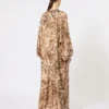 Bedrucktes Seiden-Tunika-Kleid, gold Bedrucktes Seiden-Tunika-Kleid, gold