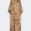 Bedrucktes Seiden-Tunika-Kleid, gold Bedrucktes Seiden-Tunika-Kleid, gold