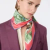 Bedrucktes Seidenfoulard, Antikrosa Bedrucktes Seidenfoulard, Antikrosa
