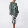 Bedrucktes Seidenhemdkleid, grün Bedrucktes Seidenhemdkleid, grün