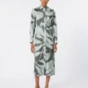 Bedrucktes Seidenhemdkleid, grün Bedrucktes Seidenhemdkleid, grün