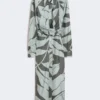 Bedrucktes Seidenhemdkleid, grün Bedrucktes Seidenhemdkleid, grün