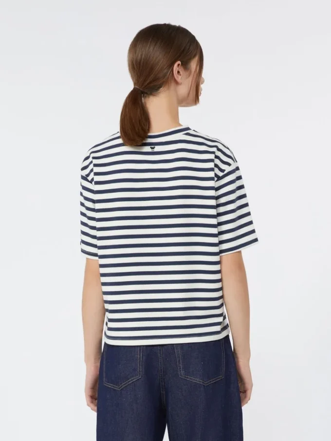 Bedrucktes T-Shirt aus Baumwolljersey, marineblau Bedrucktes T-Shirt aus Baumwolljersey, marineblau